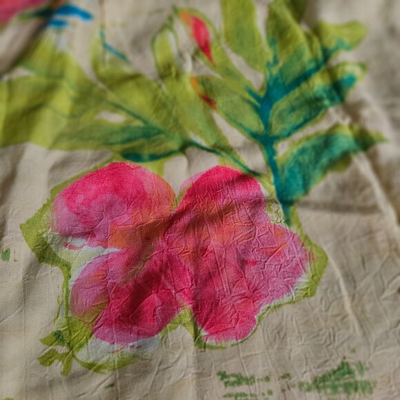 VTG Jams World Womens Lagoon Hawaiian Shirt SZ Large Top Flowers Beach Summer - Picture 5 of 9